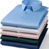 Erkekler Sıradan Gömlek Giyim Gömlek Lüks Elastik Silky Silky Uzun Kollu Bahar Sonbahar İş Dikişsiz İş Giyim Bluz