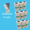 9 Rolls Transparent Sticker Label Papers for Bluetooth Printer 57MM Printing Paper Replacement for Inkless Pocket Printer. 240410