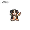 2023 New Bernese Mountain Dog Acrylic Lapel Pin Animal Epoxy Butterfly Clasp Pin Handmade Butterfly Brooch