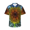 Camisas casuais masculinas Camisa de férias selvagem de girassol Flores amarelas imprimir verão masculino fria blusas de manga curta y2k roupas de padrão engraçado