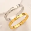 2024 Europa America Fashion Style Bracelets feminino Banglen jóias prata 18k Gold Bated Stainless Steel Bracelet