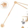 Baby Bedside Mobile Arm Wood Stand Ring Toy Hook Justerbar Mygg Nethållare inomhusdekoration Hanging Rod Kids Clothe Hanger 240411