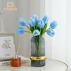 Fleurs décoratives wqnjin courte luxe réel toulips tulips bouquet mariage artificiel salon vases pour décoration domestique