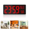 Stor digital väggklocka Snooze Temperatur Fuktighet Datum Display Night Mode USB Desktop Strip Mirror LED Clock Home Decorations