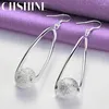 Brincos Dangle Chush 925 Sterling Silver Matte Ball Drop For Women Wedding Party Fashion Charm Jewelry