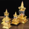Arts et artisanat Tibetan Enraved Bouddha Statue Stupa Tantric Alloy Harfraft Bouddhisme de bon augure maison Ift Collection Decorative L49