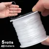 5rolls 40mプラスチッククリスタルDIYビーズストレッチコードエラスティックラインジュエリー製造用ワイヤーストリングジュエリースレッドスレッド