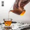 Mugs Handmade Bag Bamboo Silk Woven Glass Fair Cup Thick Heat-Resistant Tea Pot Hammer Patterned Serving Set