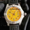 Mens Watch Automatic 43mm Yellow/black Dial Luminous Waterproof Rubber Strap Stainless Steel Mechanical Watch Waterproof Wristwatches Designer