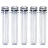wholesale 25pcs 30ml Excellent Plastic Transparent Test Tubes with Aluminum Cap Bottles School Supplies Lab Equipments 25x110mm LL