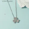 Vancelfe Vancelfe Designer Necklace Clover Netclace Womens Small Design Twlar Chain Red Corean Simple Personal