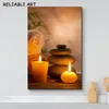 Zen Stone Flower Yoga Candle Canvas Måla modern affisch och skriv ut väggkonstbilder för vardagsrum heminredning ingen ram