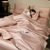 Luxury Luxury lavé Summer Cool Quilt Ice Silk Clidition de climatisation Couperon simple Double mince litière queen Couettes queennes