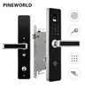PineWorld Biometric FingerPrint Smart Lockhandle Electronic Door LockfingerPrintRfidKey Touch Screen Digital Password Lock 2016964663