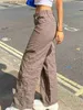 Kadın Pantolon Capris Masür Bol Pantolon Kadın Siber Y2K Jeans Büyük Cep 90'lar Hippi Malları Anne Pantolon Gevşek Boyut Günlük Bacak Geniş Bacak Denim Jogger C240411