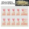 10bags / 1000pcs dentaire orthodontique élastique en latex Bands élastiques utilisés pour les crochets accolades 3/8 '' singe 6.5oz