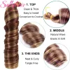 Sallyhair 6 sacs synthétiques 22 pouces français tresses bouclées cheveux boucles en spirale crochet cheveux gonflables cheveux bouclés extensions de cheveux en vrac