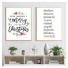 Pintura de lona Pintura simples letras inglesas para o Natal Nórdico Poster Decoração de casa Decoração de parede Impressão modular Fotos modulares