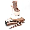 Dance Shoes Leecabe 20cm/8inches Beautiful Leopard Upper With Gold Color Pole Ankle High Heel Platform Dancing Boot