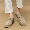 Chaussures décontractées Marque en daim pour le cuir masculin Moccasin Homme Oxford Flat Men Boat Business Mandis conduisant