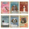 Metal Sign Cavalier King Charles Spaniel Sink Co Wash Your Paws Vintage Metal Tin Sign Man Cave for Men Women Wall Decor 12x8 In