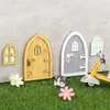 1set Dollhouse Miniature Wood Fluorescerande Fairy Elf Door Window Model Furniture Doll House Dollhouse Decor Accessories New