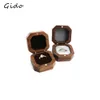 Jewelry Boxes Black Walnut Octagonal Ring Box Jewelry Organizer Storage Box Simple Wedding Suggestions Ring Box Gift Display Box