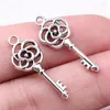 Charms couple pendentif pendants matériaux de bijoux fleuris 28x11mm 20pcs