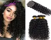 Indian Virgin Hair Lace Closures With 4 Bundles Indian Water Wave Wet And Wavy Natural Color Human Hair Weaves 828inch From Ms Jo4834315