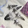 Glitter Silver Star BB Hair Clip Hairpins Y2K Cute Barrette Metal Snap Clips IN