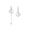 Boucles d'oreilles cerceaux Anenjery Moon étoile Asymétrique Drop pour femmes délicates bijoux de fête de la mode