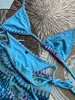 Paris gestrickte dreiteilige Bikini Set Ladies Luxusrock Streifen Badebekleidung Designer Badeanzug Frauen sexy Beachwear Push Up Halfter Badeanzüge Marke Unpadded