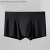 Underpants L-XXXL senza saldatura da maschere di seta di seta ghiacciata da uomo a colori solidi Ultra-sottili biancheria intima sexy estate cool bagagli pantaloncini c240411