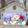 Tapisseries Christmas Garage Door Banner Background Decoration Merry Mural Festival Festival Outdoor Sign
