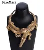 Ziccowong Överdriven Halloween -halsband Rhinestone Noble Crocodile Halsband Kokeruttalande smycken Animal Collier Y2009181059599