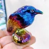 Estatuetas decorativas de 6,5 cm de aura natural de quartzo bircous bird ornament curando cristal reiki animal estatueta gemstone decoração 1pcs