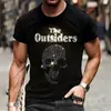 Herenkwaliteit mode t-shirts zomer casual straat korte mouw schedel grafische kleding tee tops o-neck rhinestone t-shirt y2k 240401