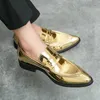 Lässige Schuhe 2024 Frühling Britisch -Yuppie -Style -Ladungssteuer für Männer schwarzes Gold Purple Hombre Daily Kleid Bankett Spitzes Leder