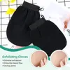 1pcs Esfoliante Mitt Black Banho chuveiro Dead Skin Remoção luvas esfoliantes luvas de banho Luvas de banheiros Saborando suprimentos de banheiro