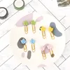 4 pc's/lot kawaii nieuwigheid kleurrijke esdoornpapier clips bookmark page vlag binder clip kantoor accessoires deco kunst leveringen