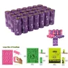 1-50 Roll Nedbrytbar husdjurshund POOP-väskor Dispenser Garbag Bag Doggie Outdoor Clean Sopor PAG PET levererar 15 Väskor/ Roll