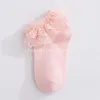 Summer Baby Socks Layered Lace Ruffle Princess Short Sock for Infant Solid Color Soft Cotton Thin Kids Casual Socks