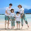 Summer Beach Family Matching Outfits Mutter Tochter Dad T-Shirt Kurzhose Feiertag Feiertag Seepaar Liebhaber Matching Outfit