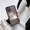 Mochi Peach Goma Cat Téléphone Cat Matte Transparent pour iPhone 14 11 12 13 Plus Mini XS XR Pro Max Cover