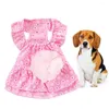Dog Apparel Lace Flower Dress Gauze Skirt Pet Cat Dresses - Size S (Random Color)