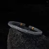 Brangle Design Original Design irrégulier Infinity Mobius Ring Bracelet Men's Vintage Aged Fashion 925 Sterling Silver