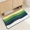 Bath Mats Mixed Color Super Absorbent Bathroom Rug Flocking Soft Anti Slip Mat Machine Washable Printing Carpet Home Decor Foot