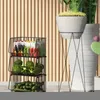 Kitchen Storage Stackable Wire Baskets Fruit Vegetable Basket For Snack Canned Food Pantry Cabinet