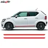 2pcs Araba Kapı Yan Etek Sticker Spor Uzun Stripes Yarış Aksesuarları için Suzuki Ignis Otomobil Vücut Dekor Vinil Çıkarma Diy Film