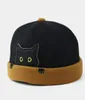 Bérets Men39s propriétaire chapeau rue Street Cat Patché à melon Cap melon innocent standard Caps de crâne de maril